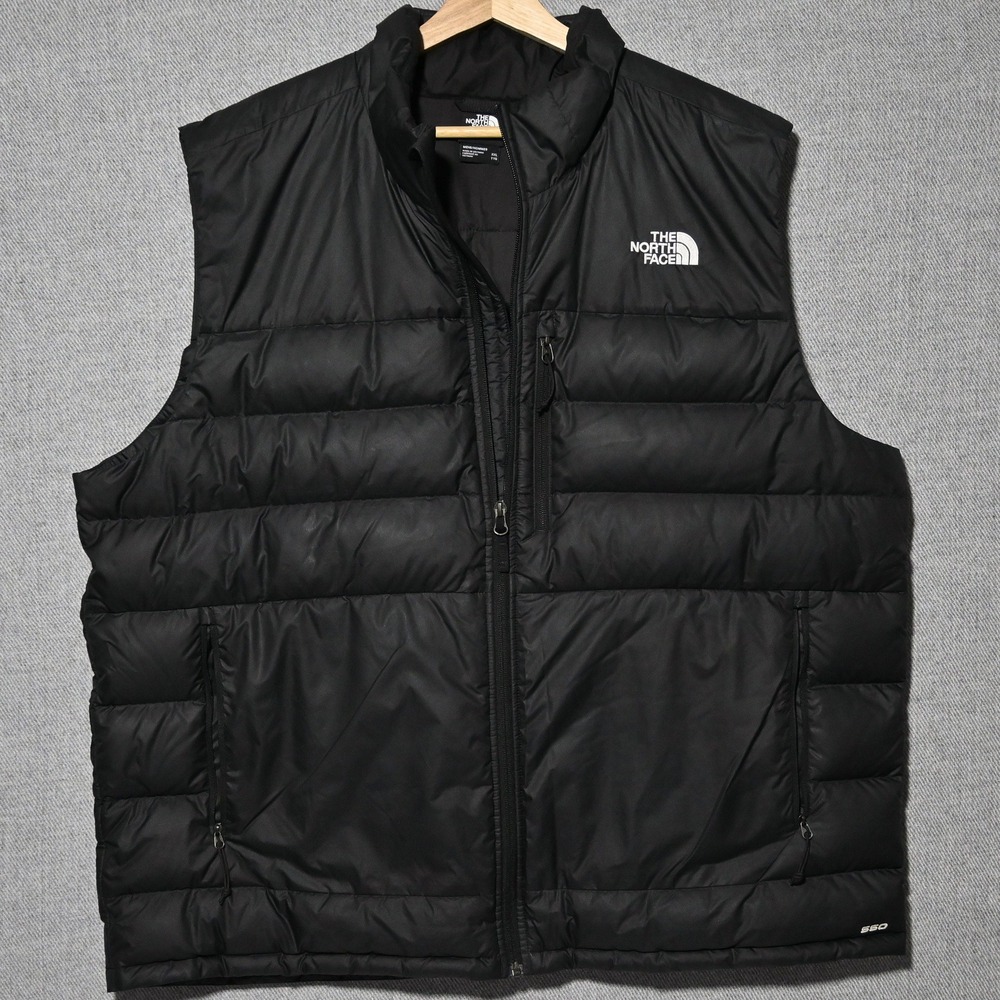 The North Face Puffer Vest Mens 550 Down Insulated Quilted XXL Black